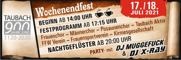900 Jahre Taubach - Wochenendfest